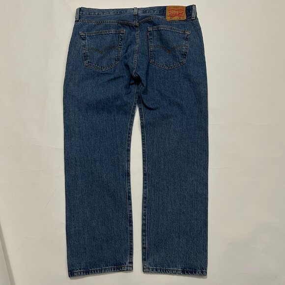 Levis 501 Jeans Mens 36x29 Blue Straight Button Fly 100% Cotton Denim Casual - Picture 6 of 11